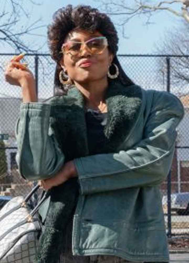 POWER BOOK III (RAQUEL THOMAS) PATINA MILLER LEATHER SHEARLING JACKET